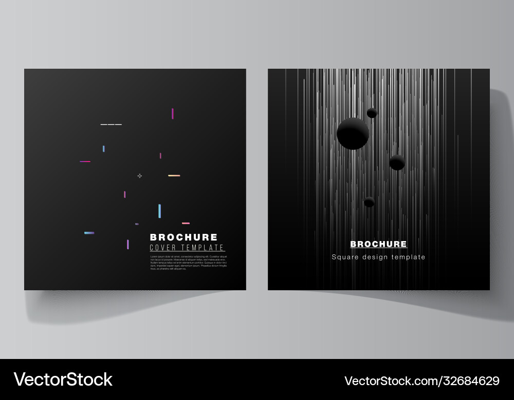 Layout two square format covers design Vector Image
