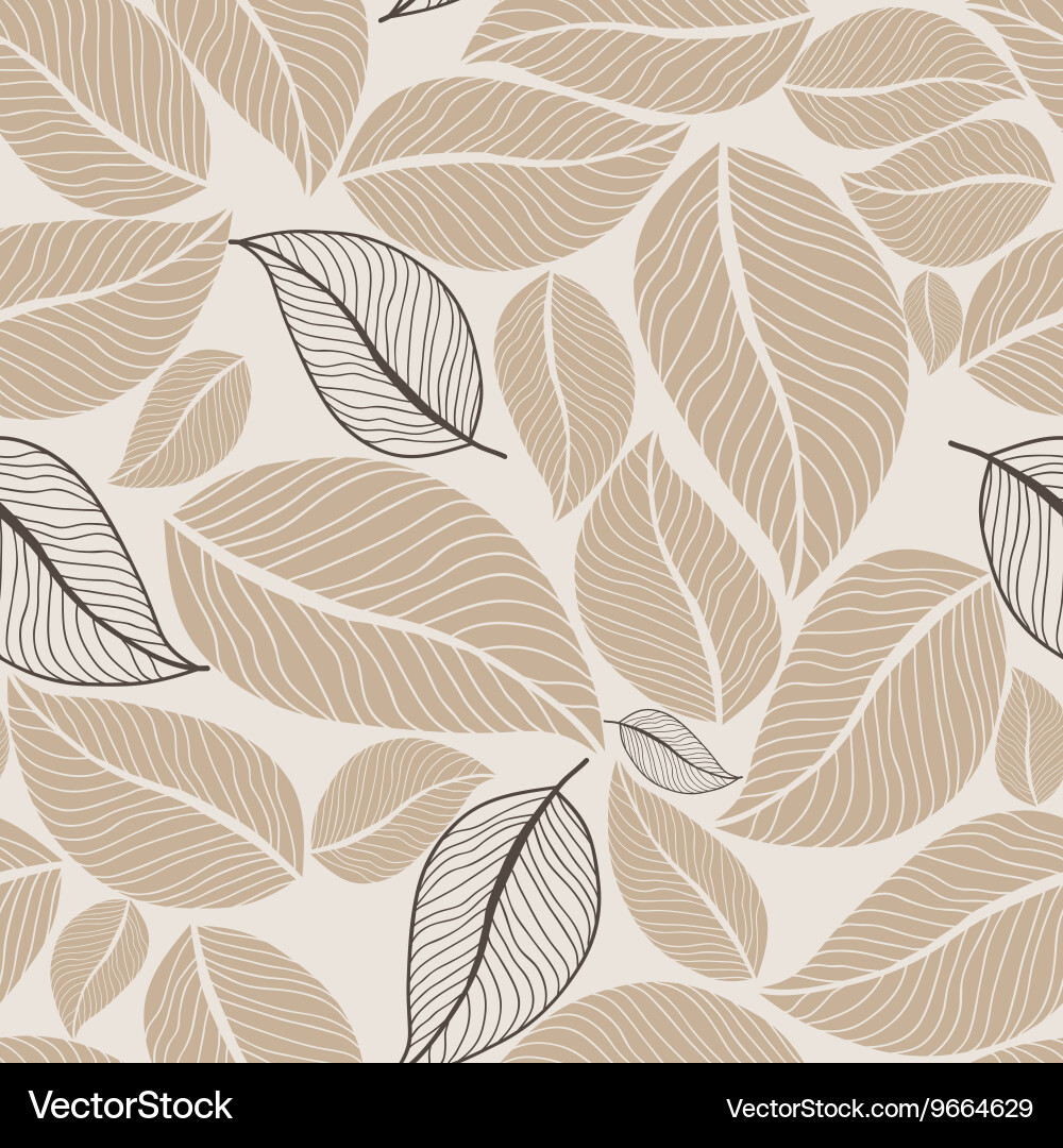 Leaves flowers seamless pattern background Vector Image