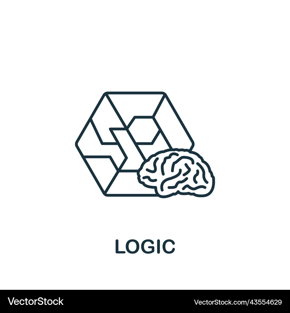 Logic icon monochrome simple for templates Logic icon monochrome simple for templates vector image