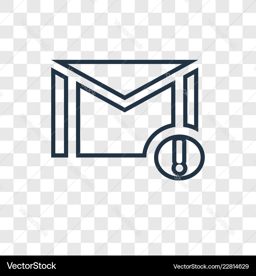Mail concept linear icon isolated on transparent Mail concept linear icon isolated on transparent vector image