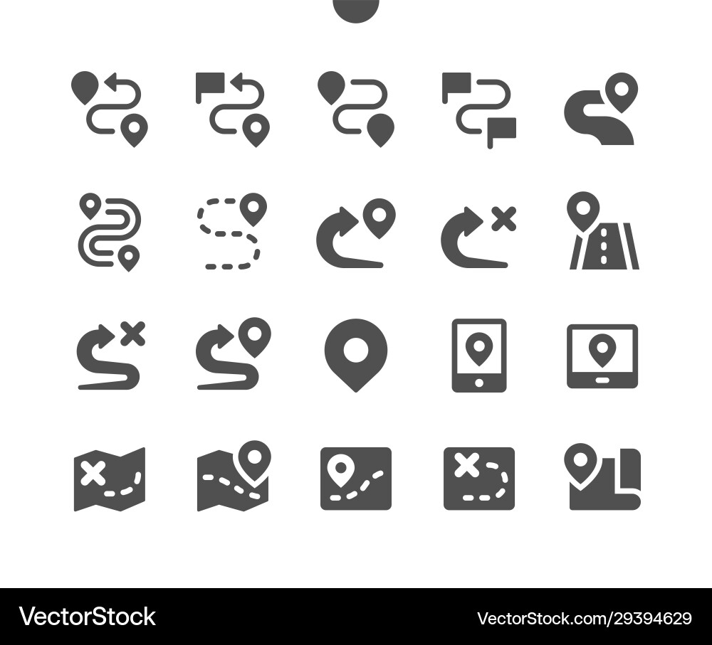 Navigation Icons - Map & Route vector image