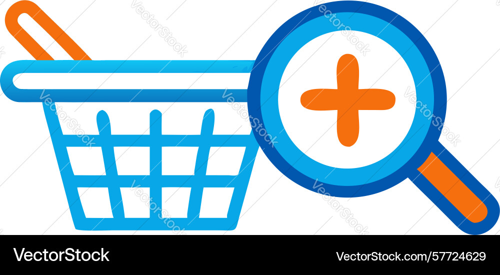 Product search and add-to-cart functionality icon vector image