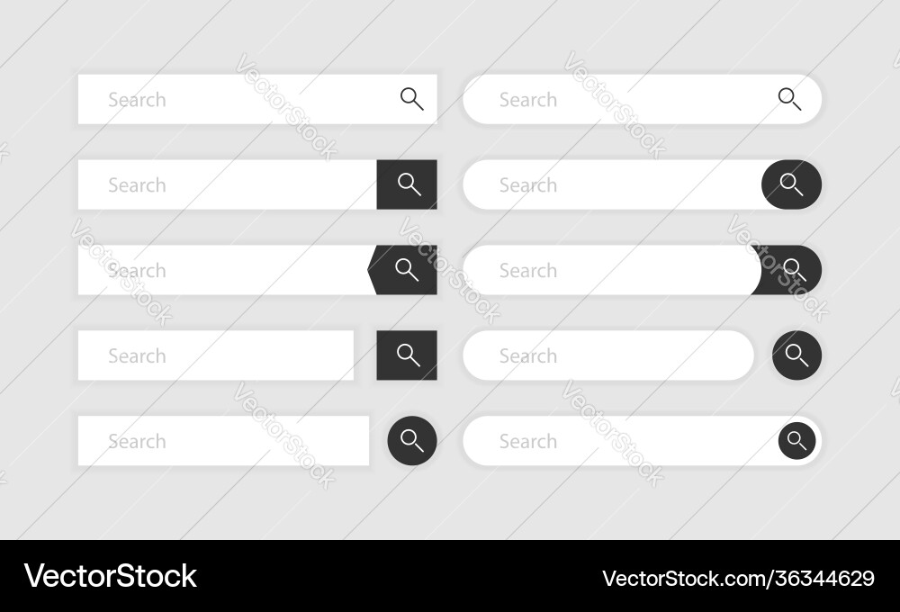 Search bar element with different design Search bar element with different design vector image