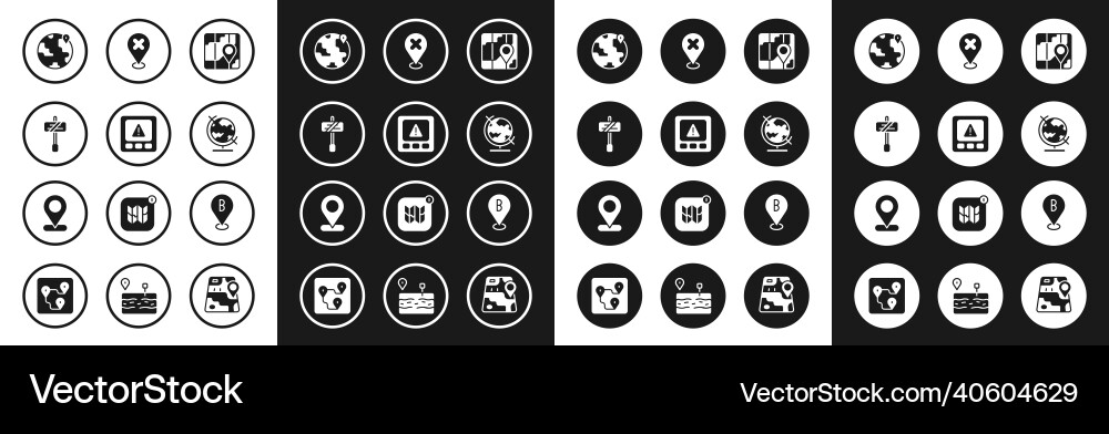 Set city map navigation gps device error road Set city map navigation gps device error road vector image