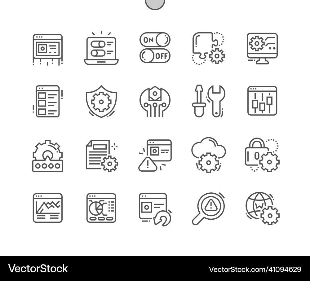 Setup and settings on computer Vector Image