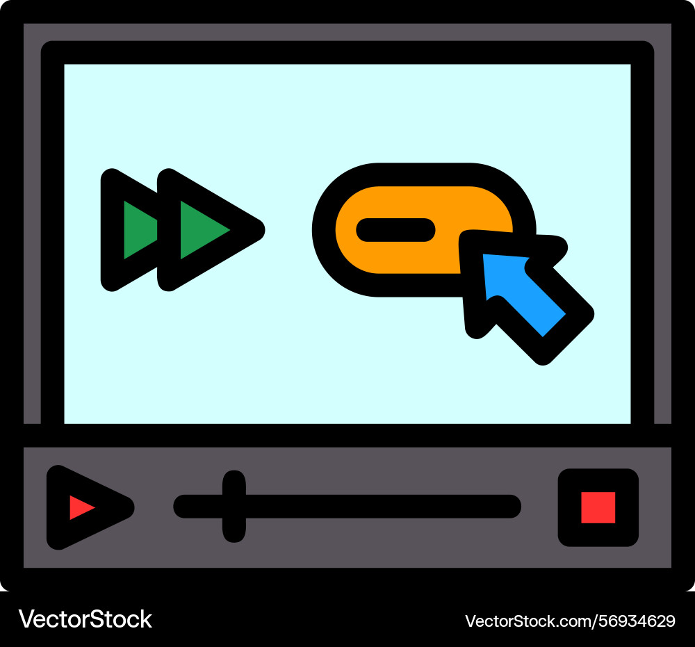 Skip forward line filled style icon design Vector Image