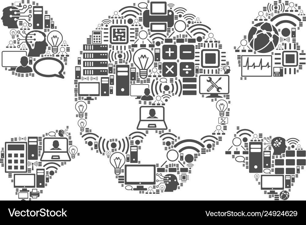 Skull crossbones composition icon for bigdata Skull crossbones composition icon for bigdata vector image