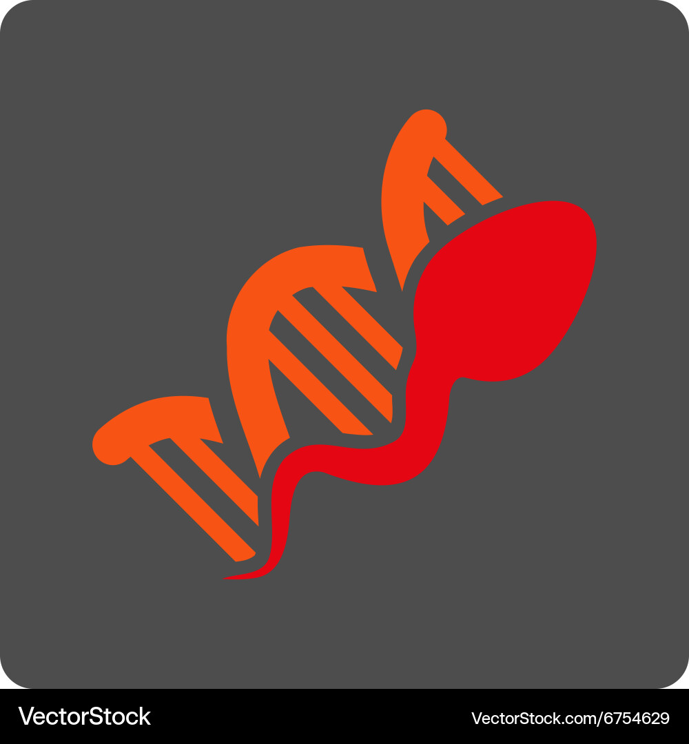 Sperm replication rounded square button vector image
