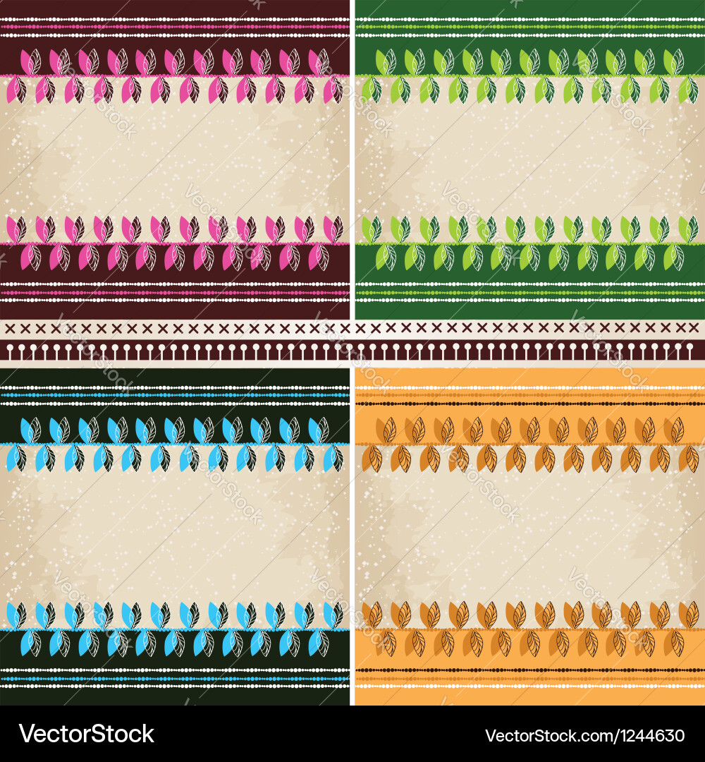 4 patterns set vector image