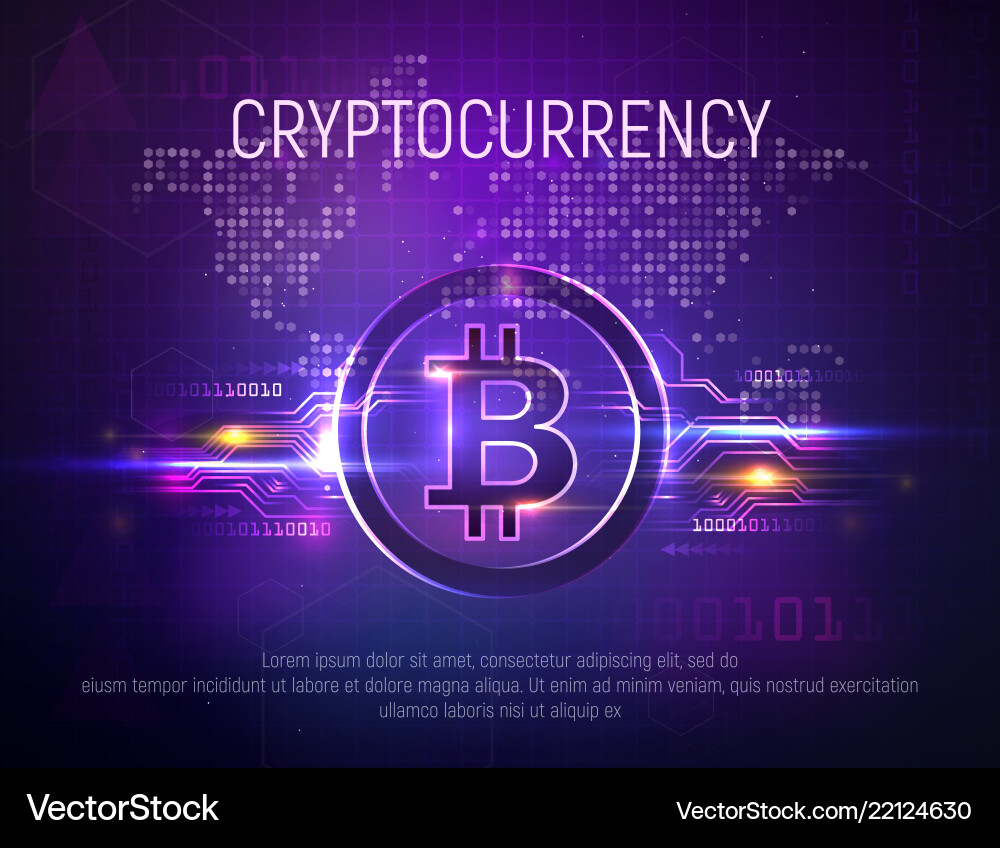 Bitcoin Mining Technology Background vector image