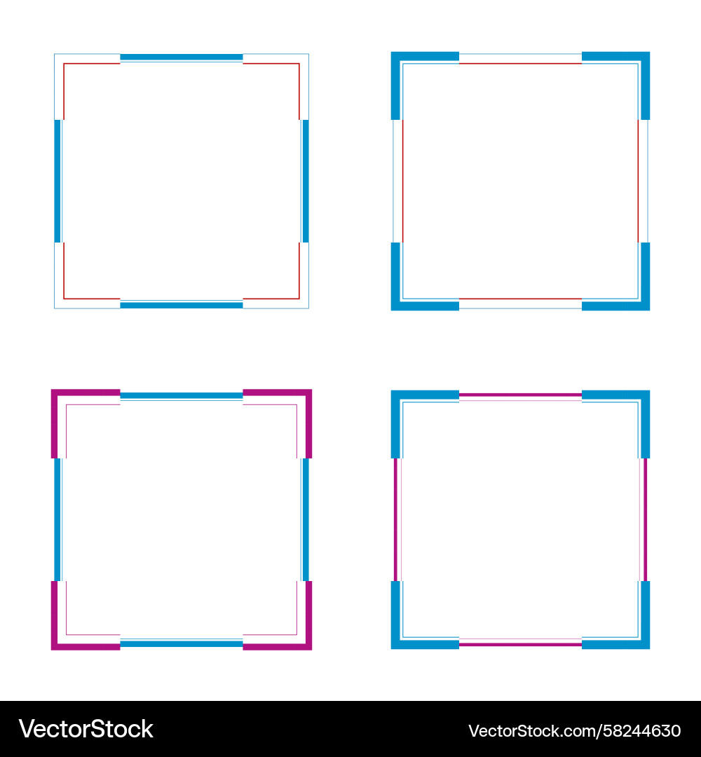 Bold Color Block Square Frames Vector Image