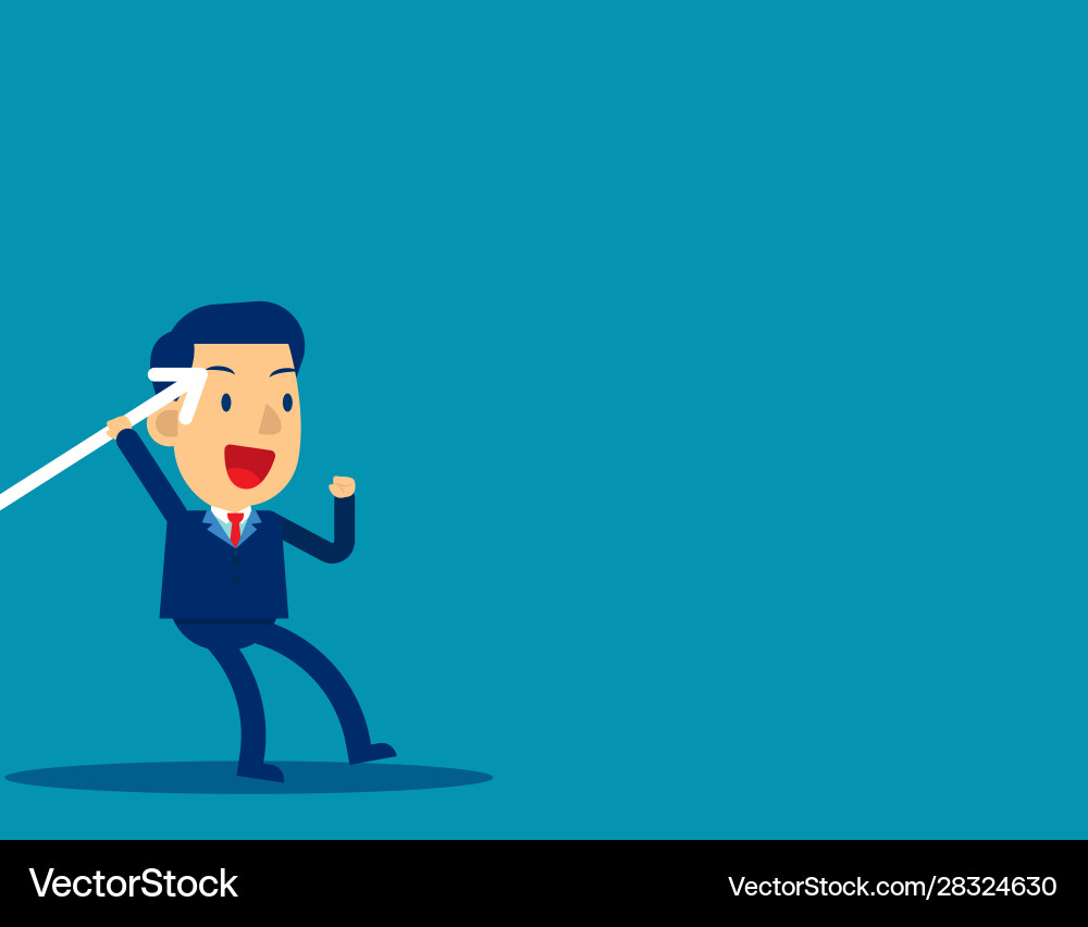 Businessman throwing javelin concept cute Businessman throwing javelin concept cute vector image