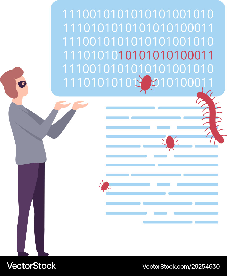 Cybercrime Hacker Coating vektorbild