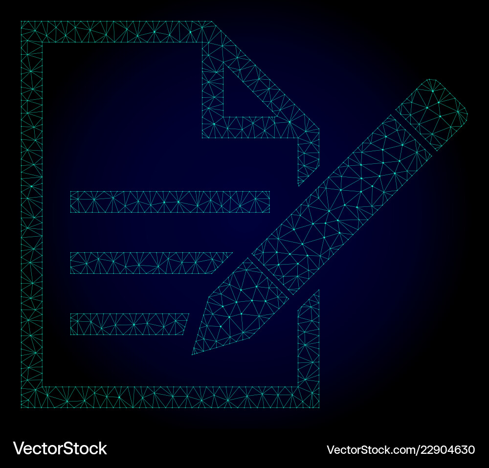 Edit text page polygonal frame mesh Edit text page polygonal frame mesh vector image