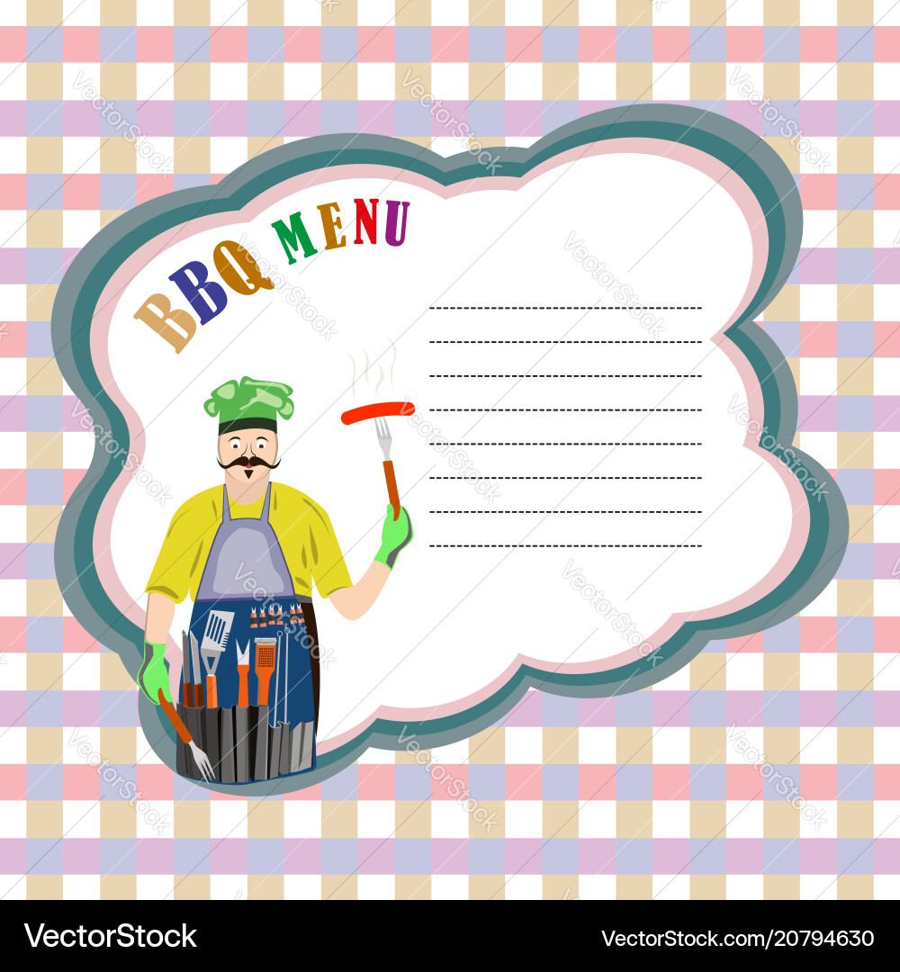 Elements of design for a barbecue menu page vector image