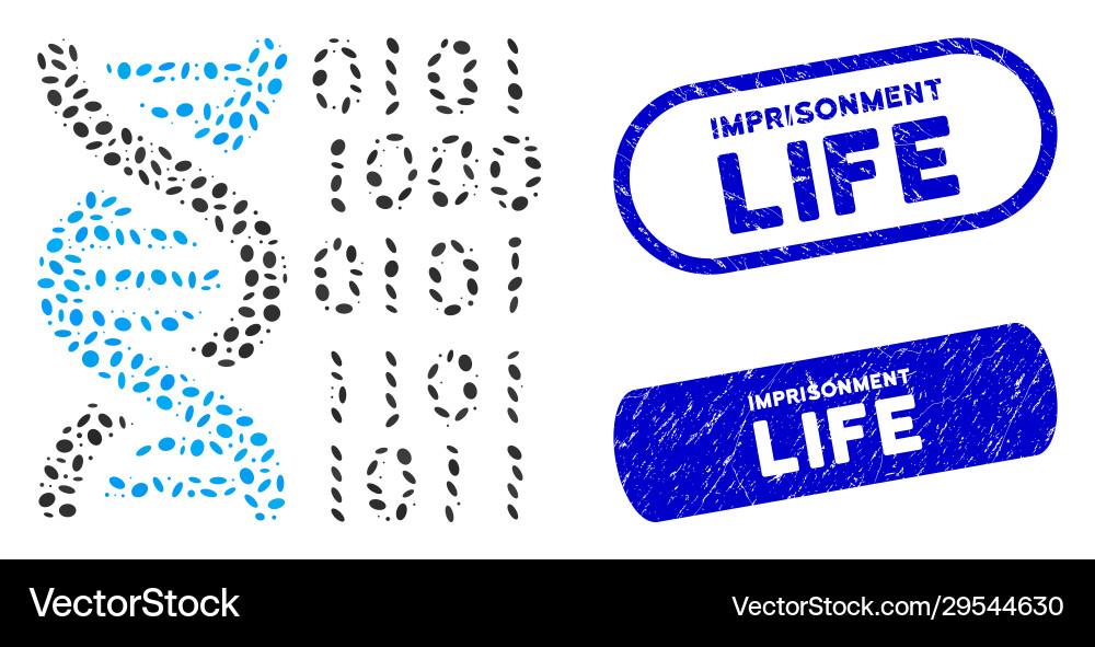 Ellipse mosaic dna binary code with distress Ellipse mosaic dna binary code with distress vector image