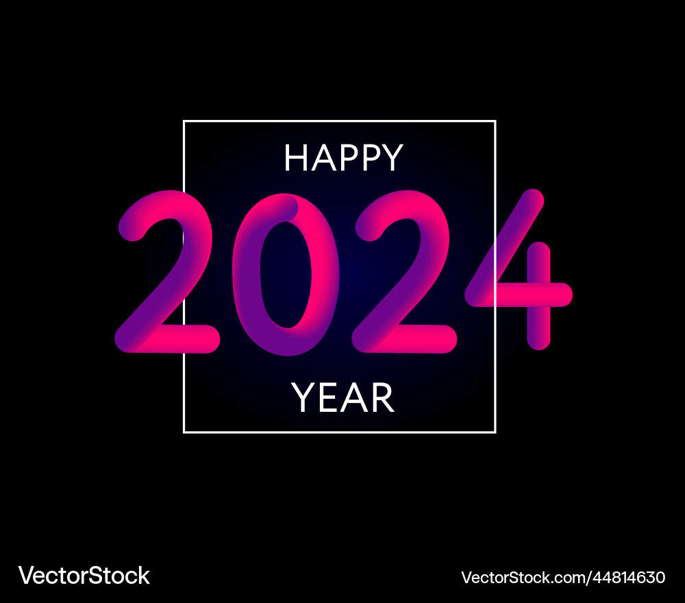 Happy new year 2023 future metaverse neon text vector image