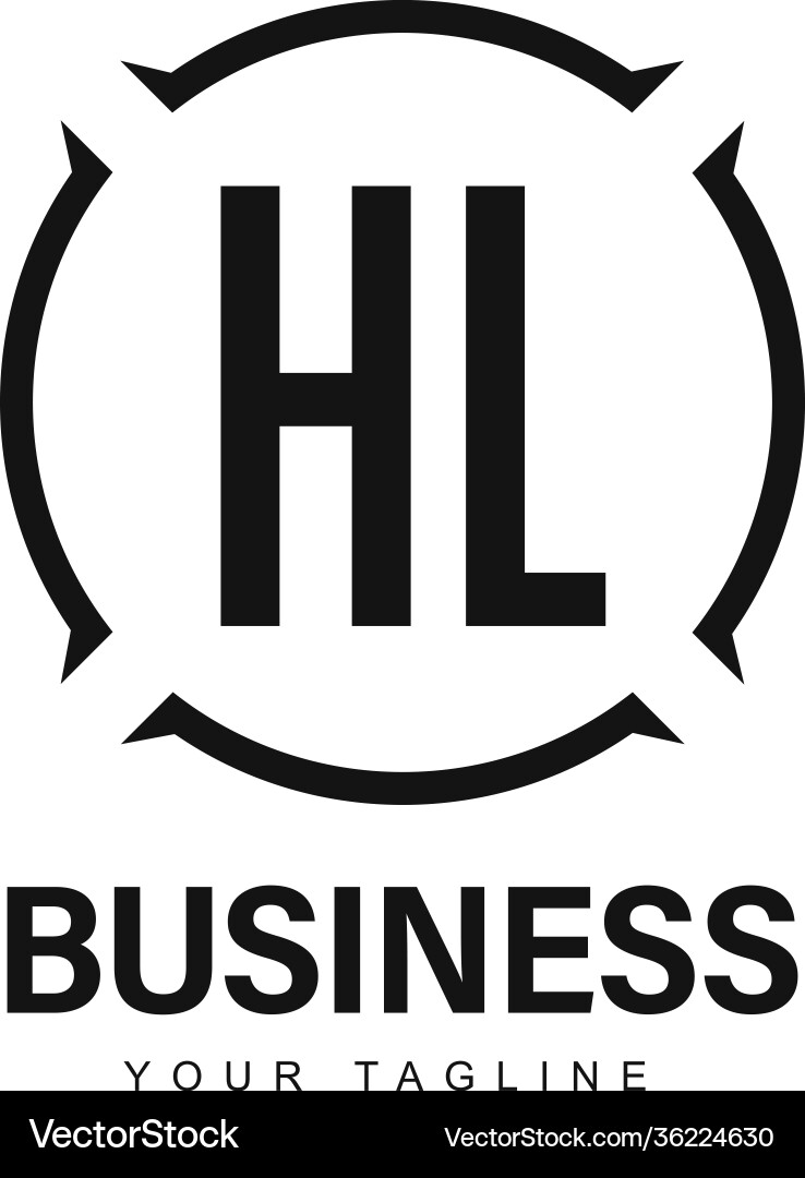 Hl initial a logo design with abstract style Vector Image