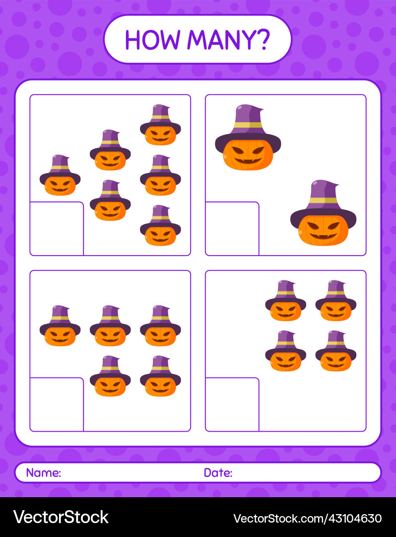 How many counting game with jack o lantern How many counting game with jack o lantern vector image