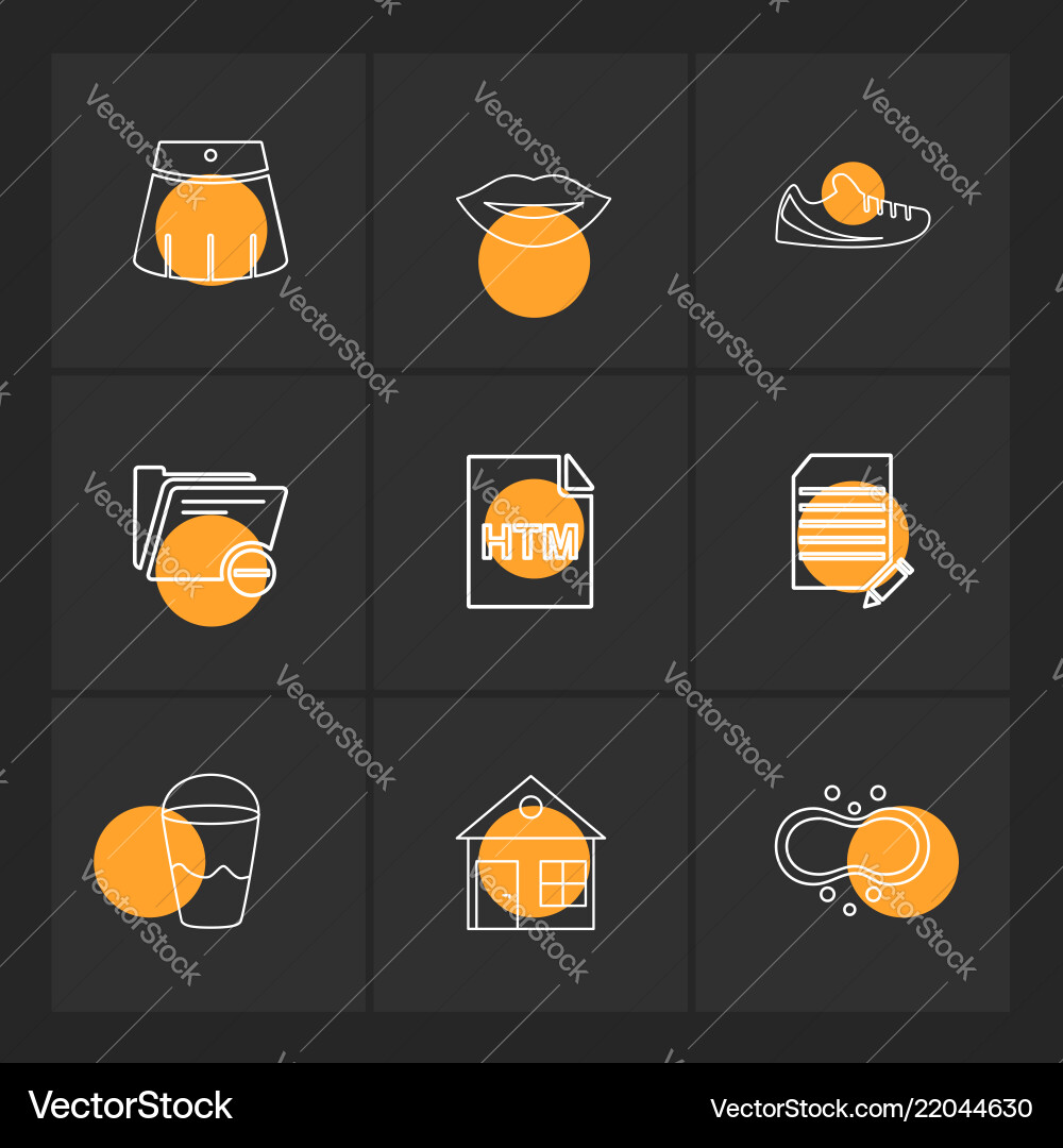 Html glass lips folder files file type vector image