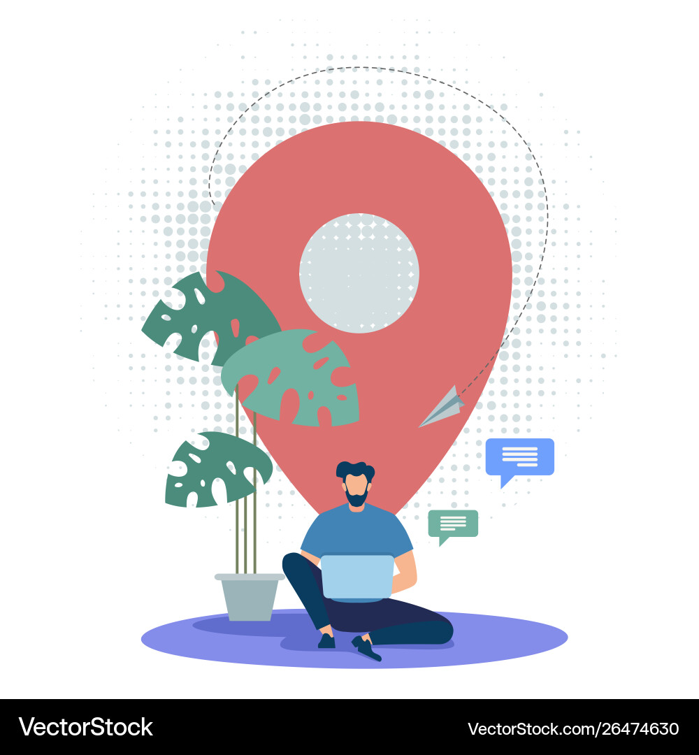 Informational banner location specific object Vector Image