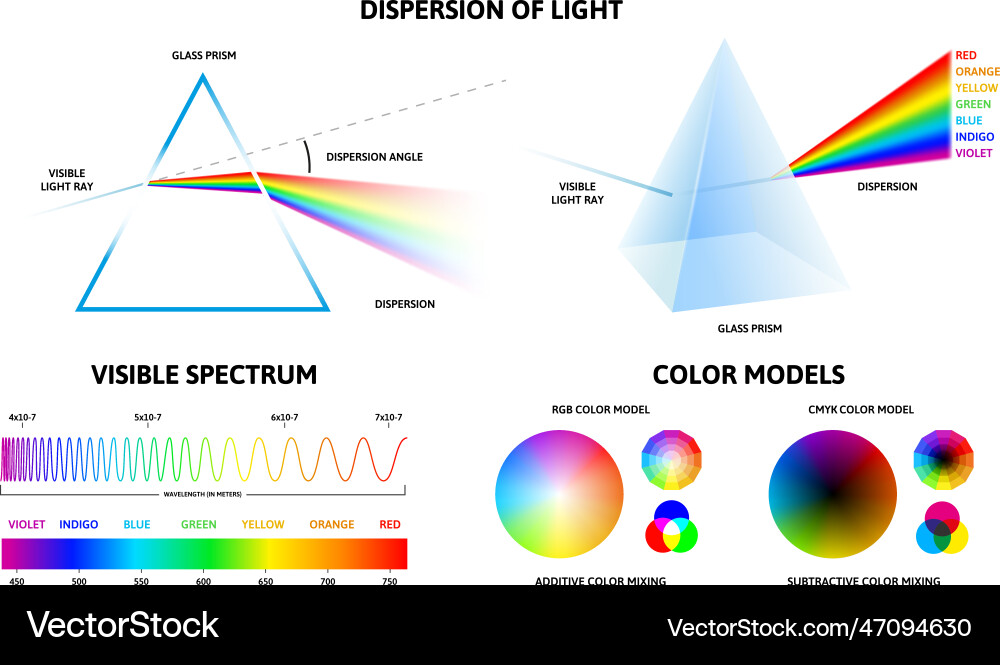Light Spectrum & Prism Reflection vector image