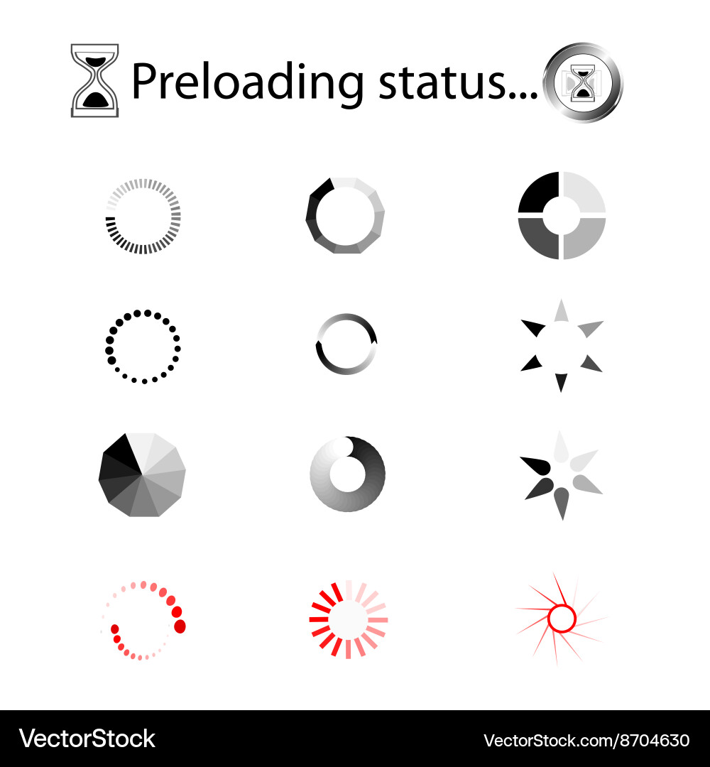 Loading Icon Set - Circular Progress Vector Image
