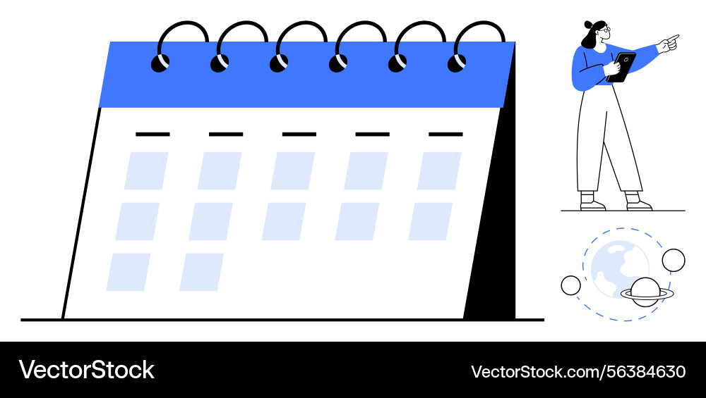 Professional planning and scheduling with calendar Vector Image