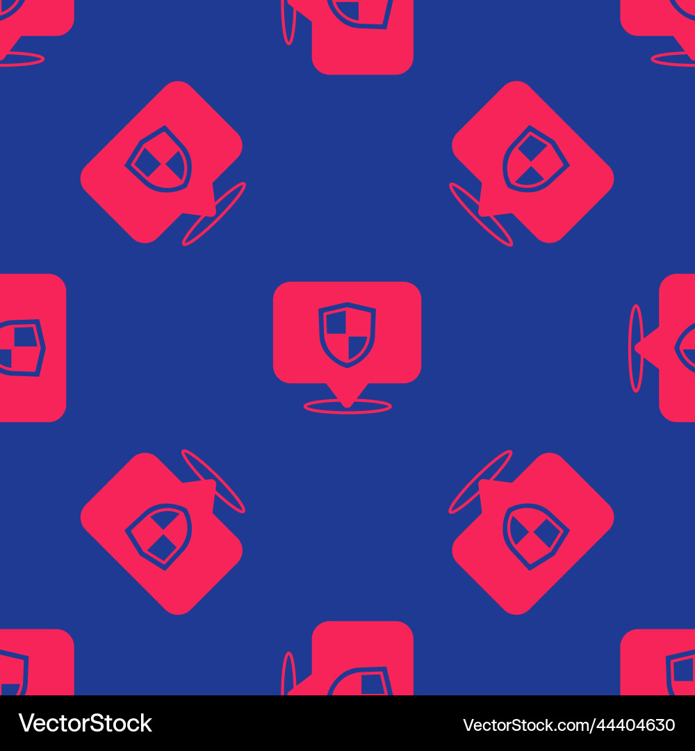 Red location shield icon isolated seamless pattern vector image