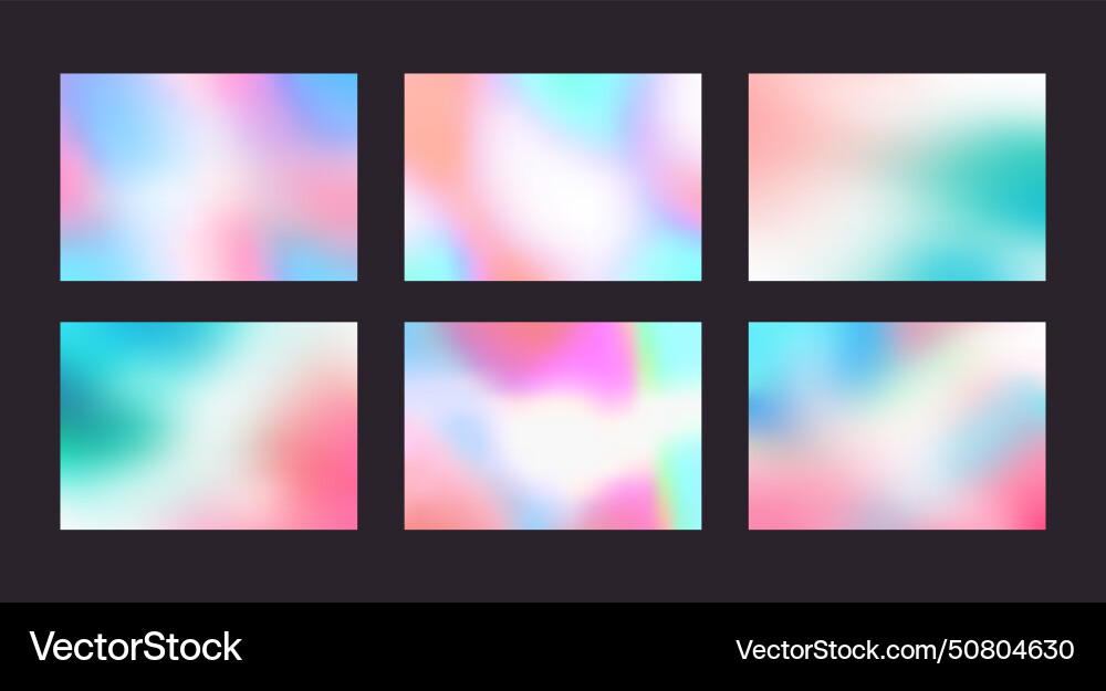 Set of soft gradient backgrounds horizontal vector image