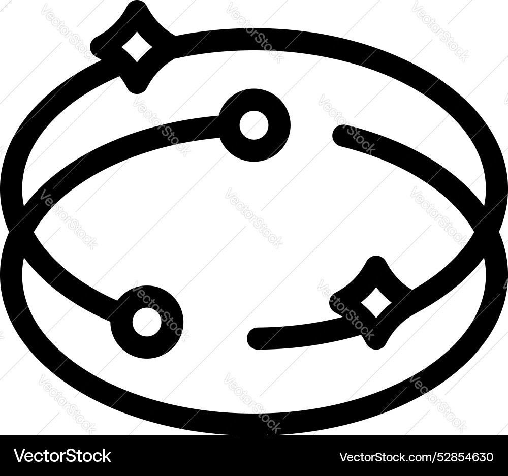 Two orbital paths orbiting around a central point Two orbital paths orbiting around a central point vector image