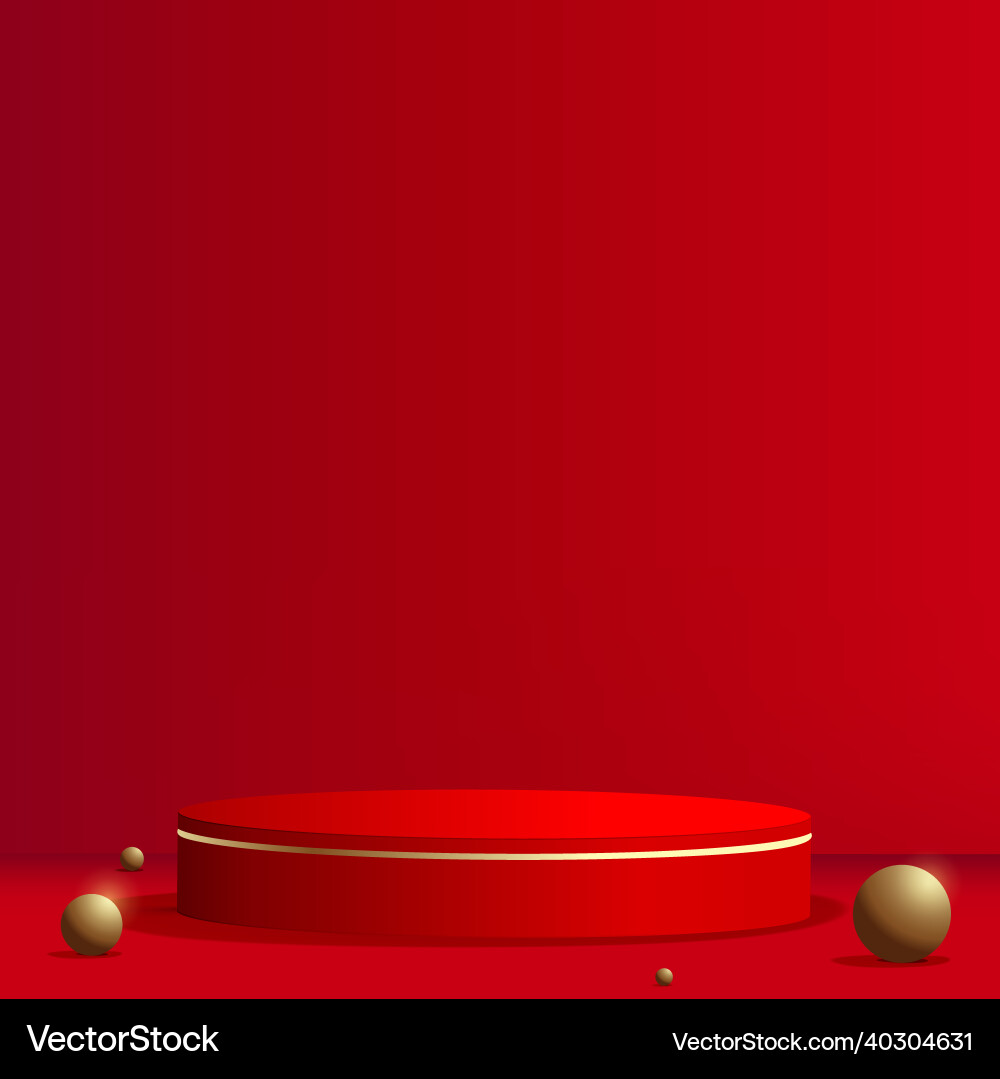 Abstract background with red color geometric 3d Vector Image