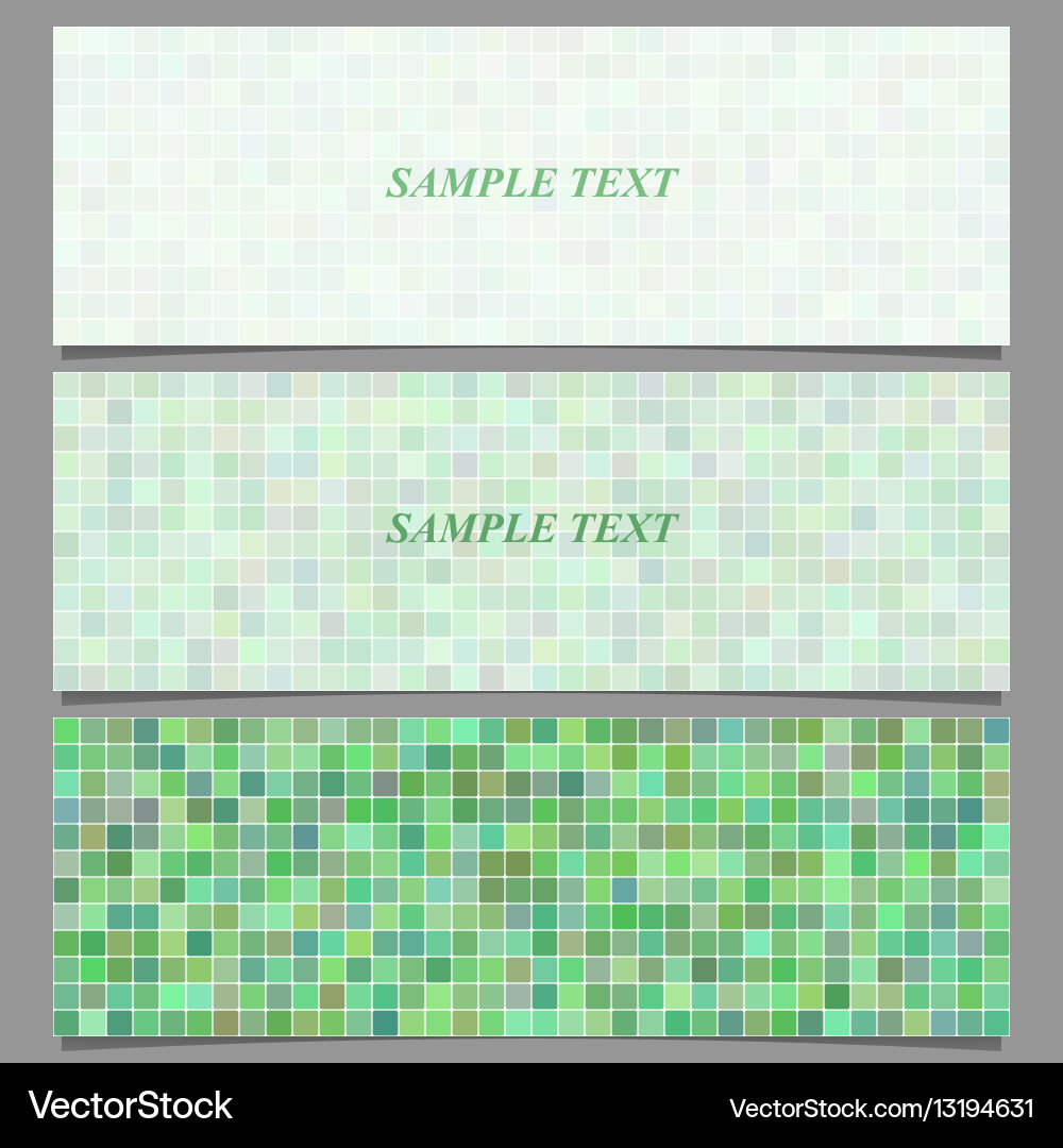 Abstract square pattern banner background set vector image