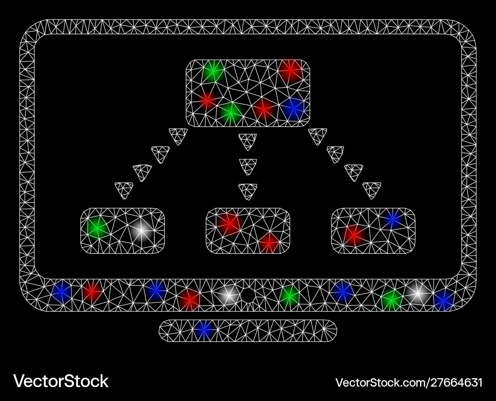 Bright mesh 2d hierarchy monitoring with flare Vector Image