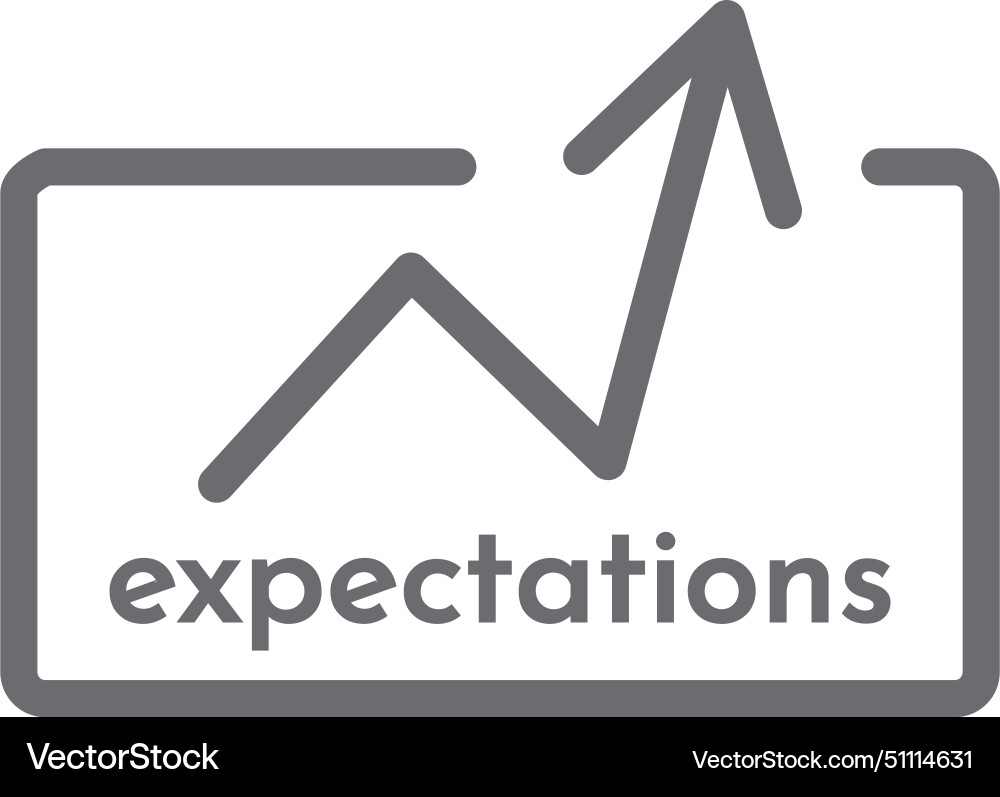 Chart graph expectations Vector Image