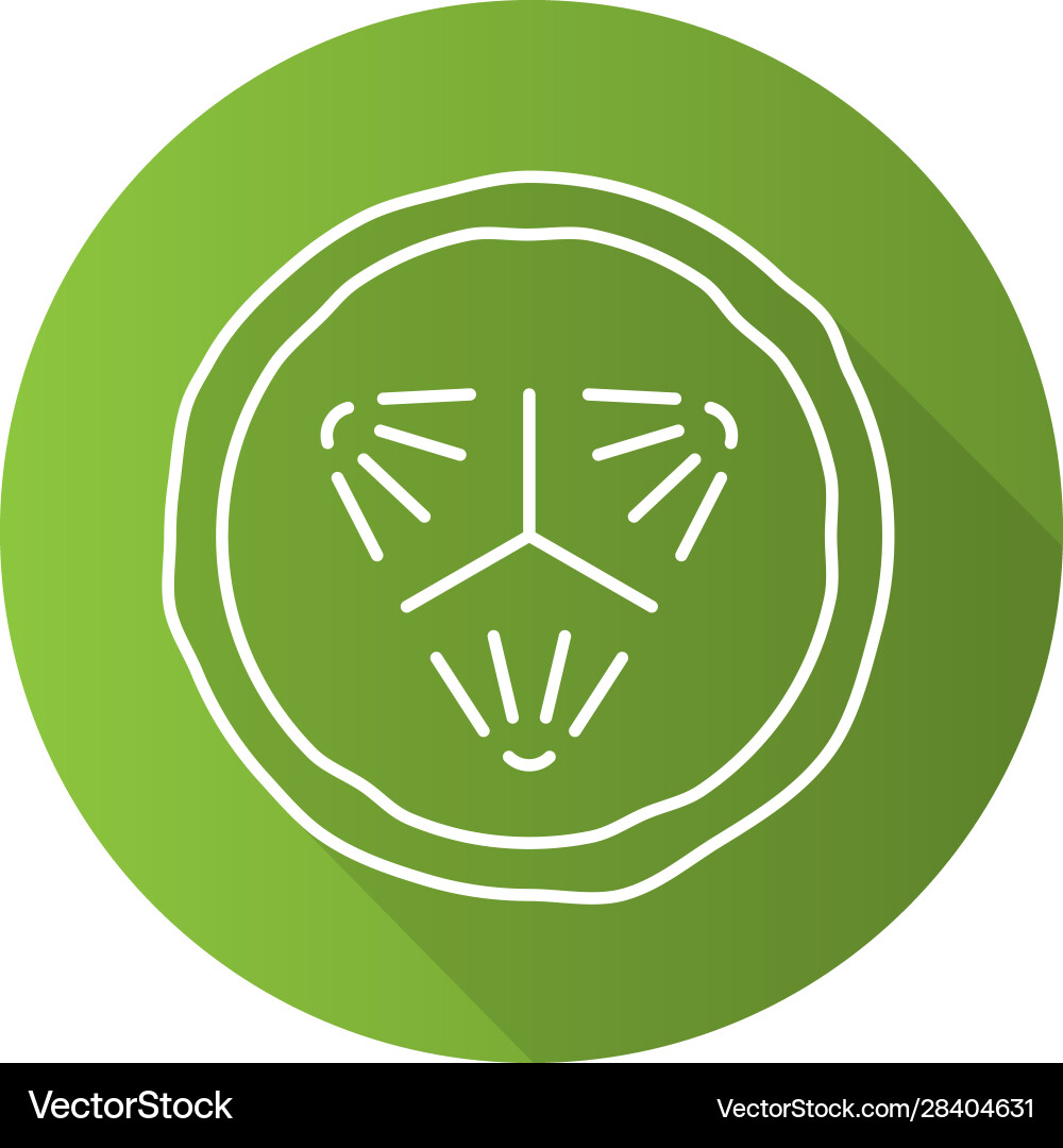 Cucumber slice flat linear long shadow icon Cucumber slice flat linear long shadow icon vector image