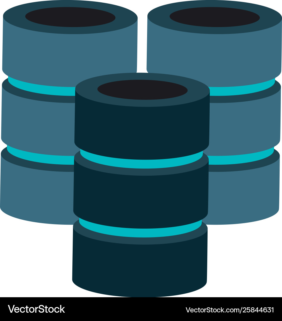 Database servers disks technology symbol Database servers disks technology symbol vector image