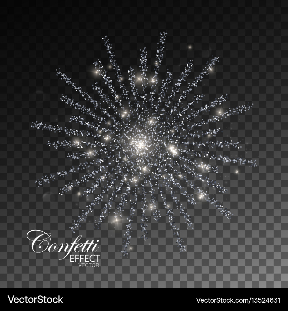 Glowing explode of sparkling particles Glowing explode of sparkling particles vector image
