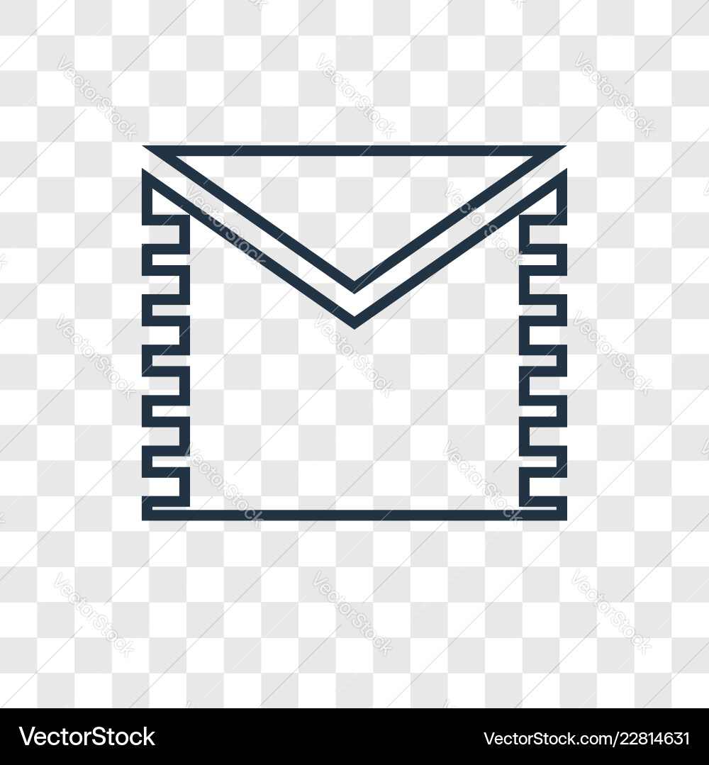 Mail concept linear icon isolated on transparent Mail concept linear icon isolated on transparent vector image