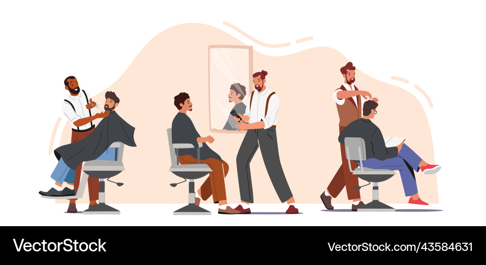 Male Zeichen die Barbershop Friseur besuchen Male Zeichen die Barbershop Friseur besuchen vektorbild