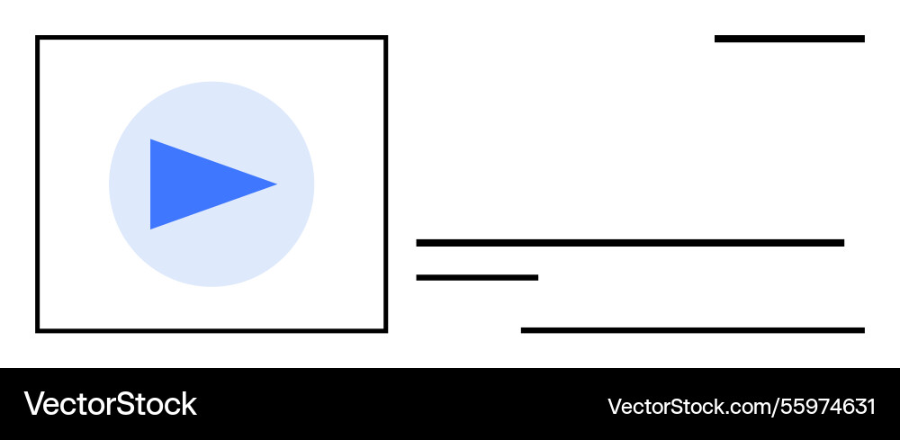 Minimalist media player interface with play button Minimalist media player interface with play button vector image