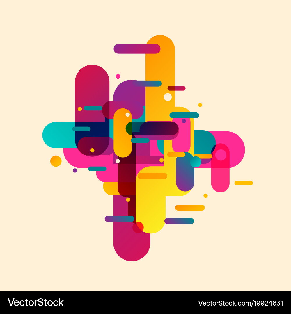 Modern abstract composition from rounded shapes vector image