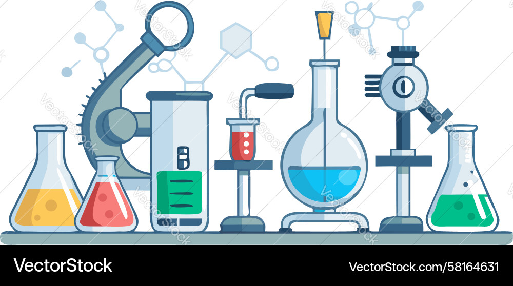 Modern Science Laboratory Setup Vector Image
