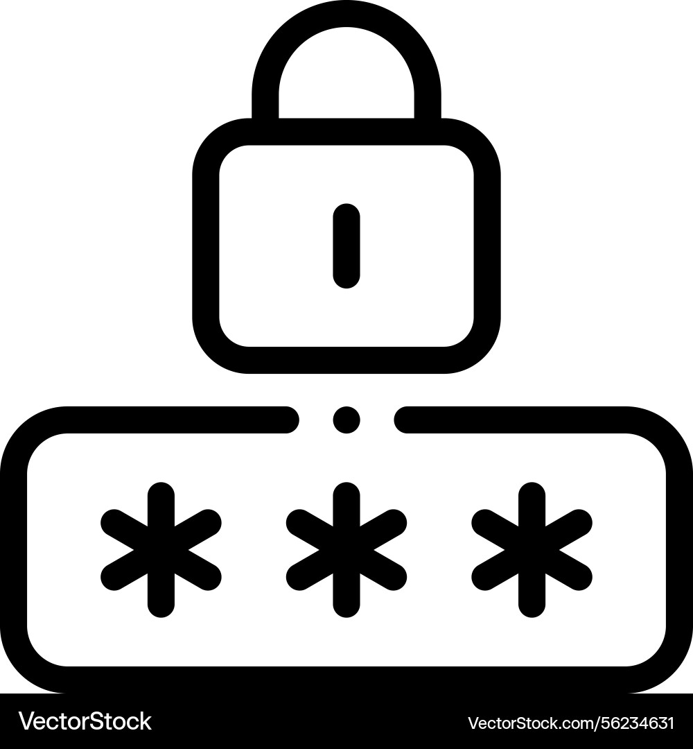 Pin code icon thin linear style design isolated Pin code icon thin linear style design isolated vector image