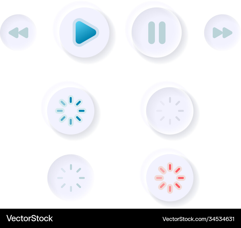Player buttons ui elements kit Player buttons ui elements kit vector image