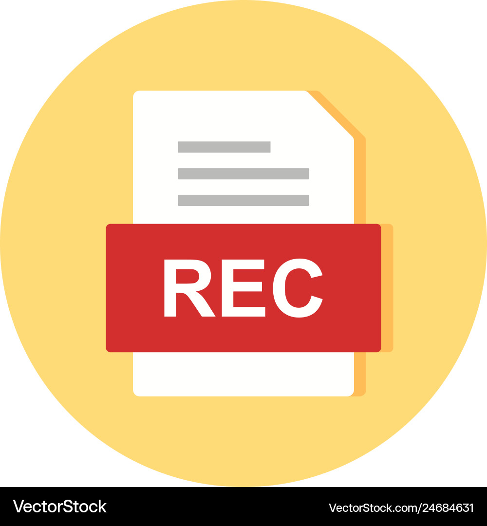 Rec file document icon Vector Image