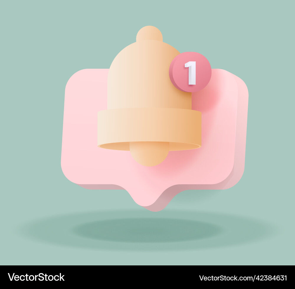Reminder alert in 3d style message event vector image
