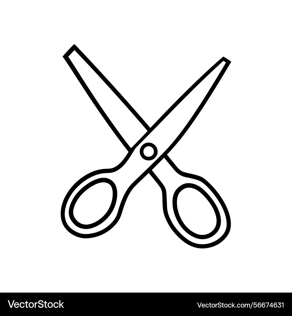 Scissors open outline icon with transparent vector image