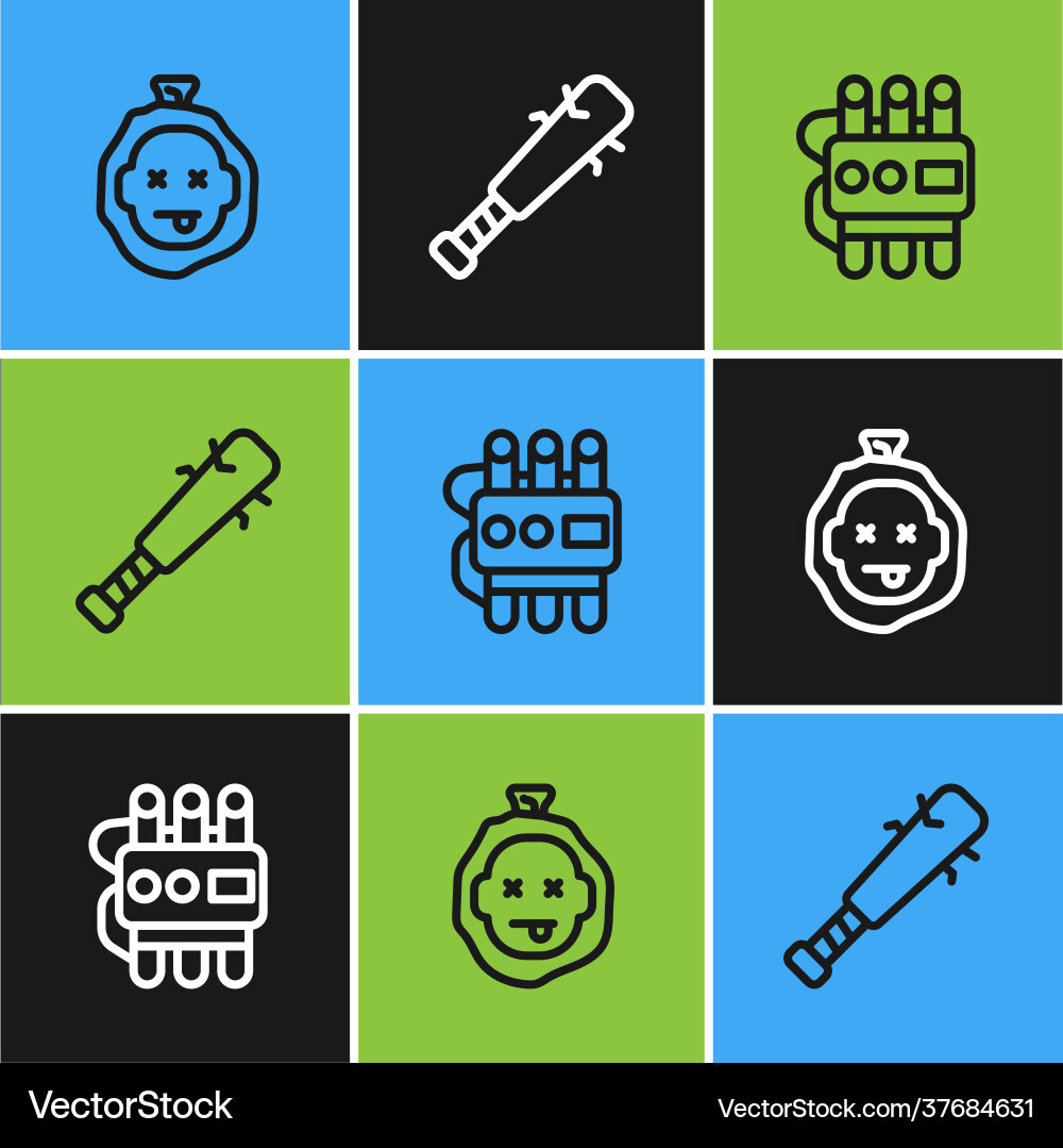 Set line murder dynamite and timer clock Vector Image