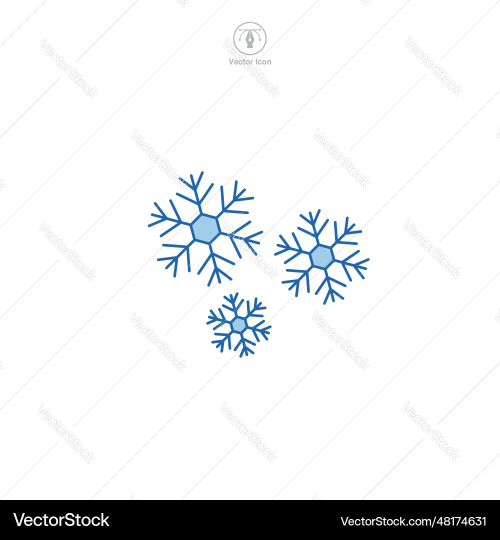Snowflake icon symbol isolated on white background Snowflake icon symbol isolated on white background vector image